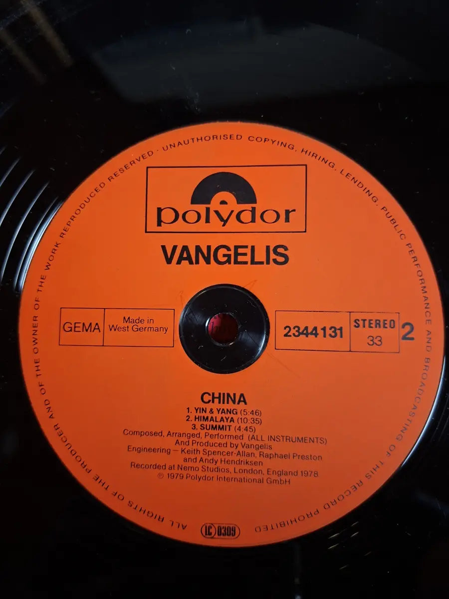 Vangelis ‎– China = 中國