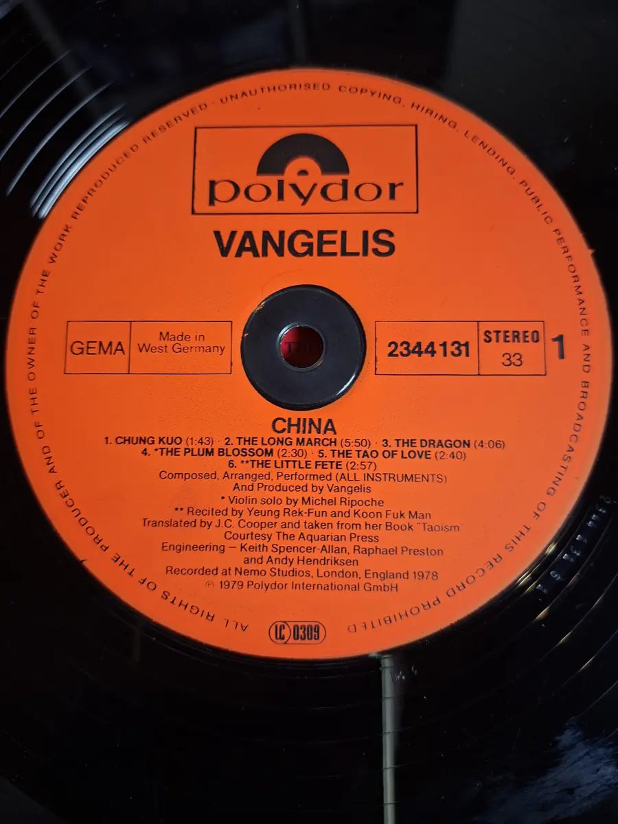Vangelis ‎– China = 中國