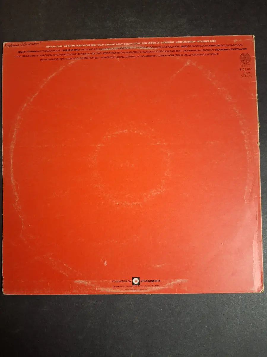 Streetwalkers ‎– Red Card