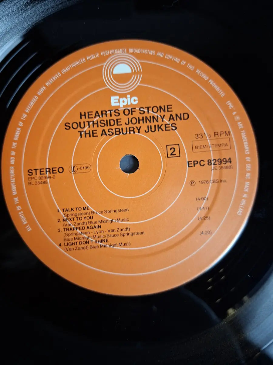 Southside Johnny And The Asbury Jukes ‎– Hearts Of Stone