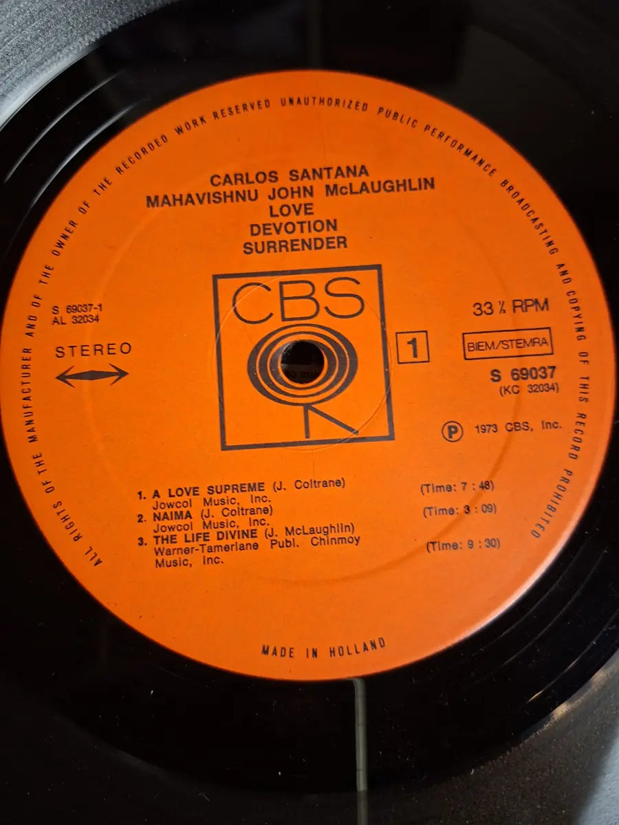 Carlos Santana / Mahavishnu John McLaughlin – Love Devotion Surrender