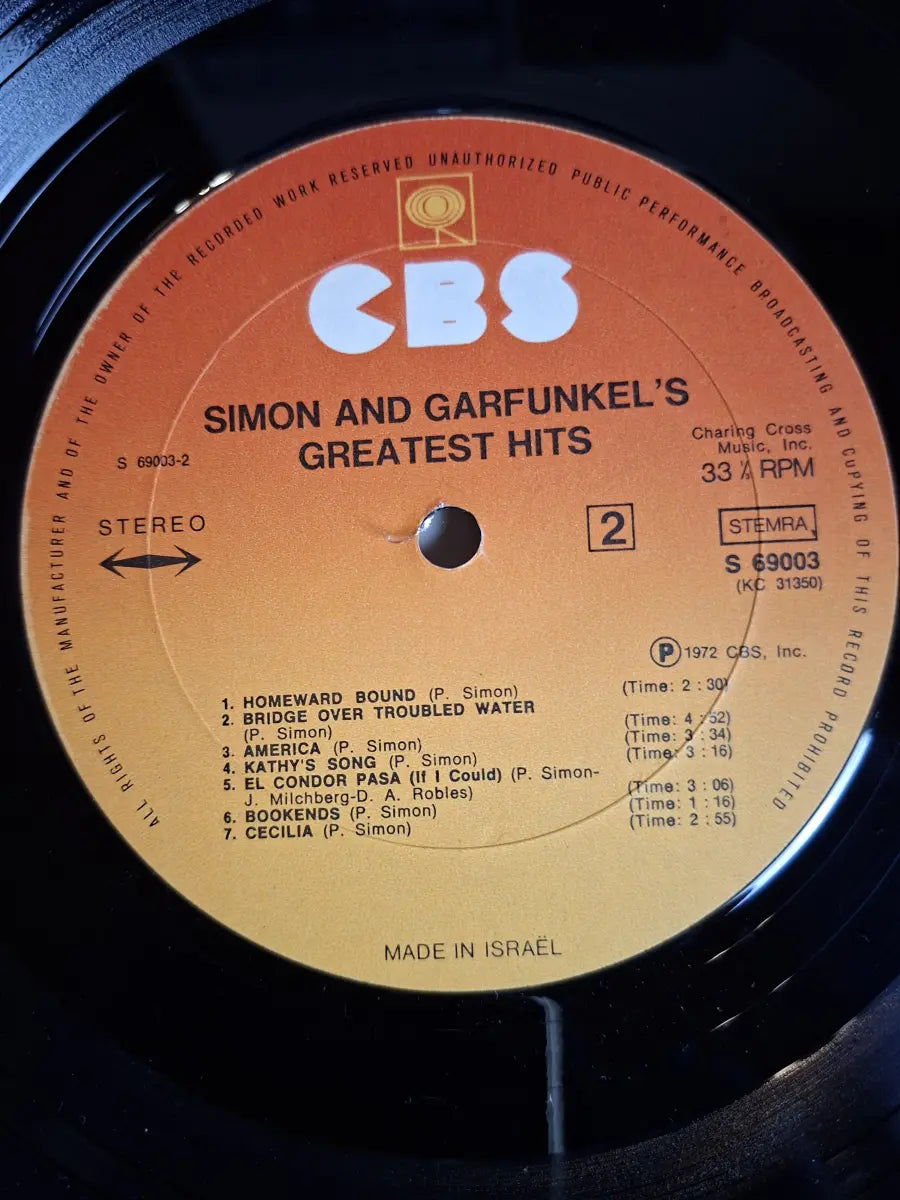 Simon And Garfunkel – Simon And Garfunkel's Greatest Hits (Israel Pressung)