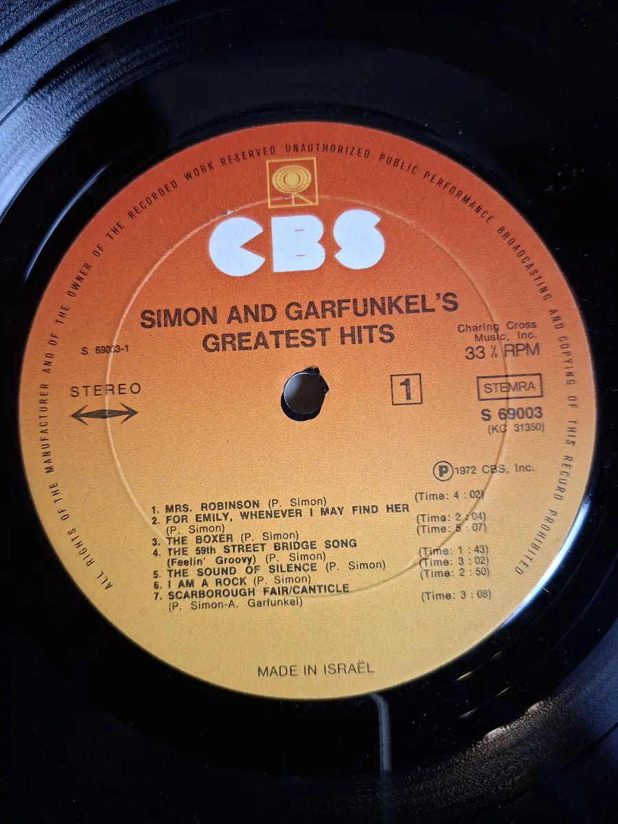 Simon And Garfunkel – Simon And Garfunkel's Greatest Hits (Israel Pressung)