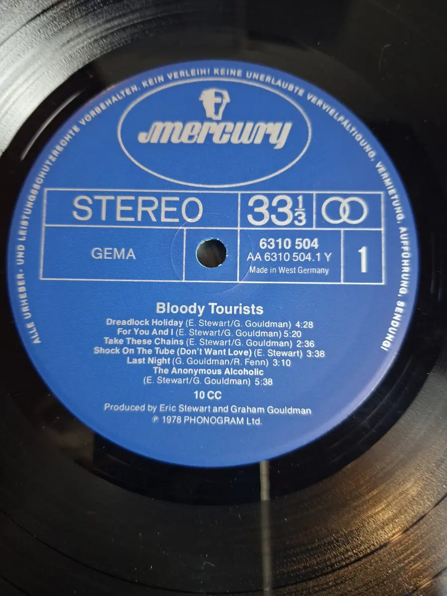 10cc ‎– Bloody Tourists