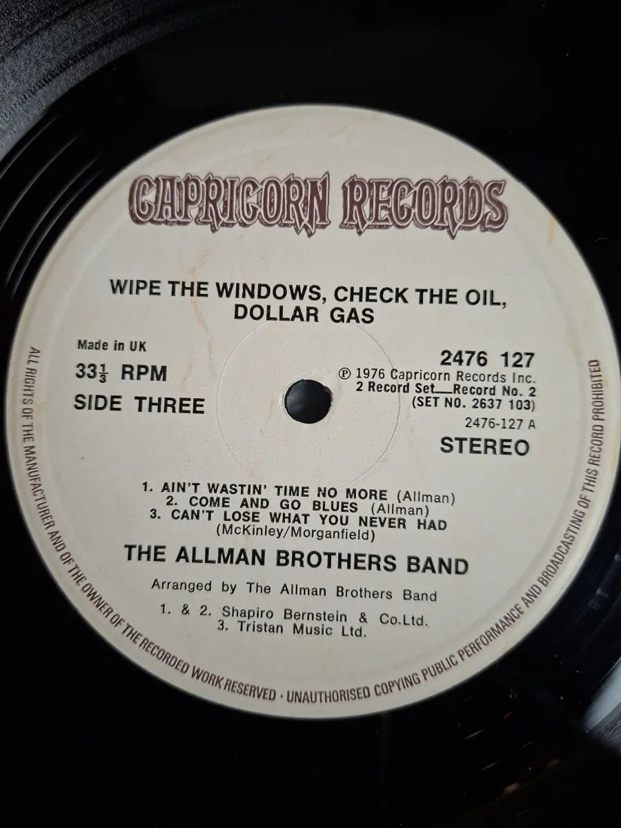 The Allman Brothers Band ‎– Wipe The Windows, Check The Oil, Dollar Gas