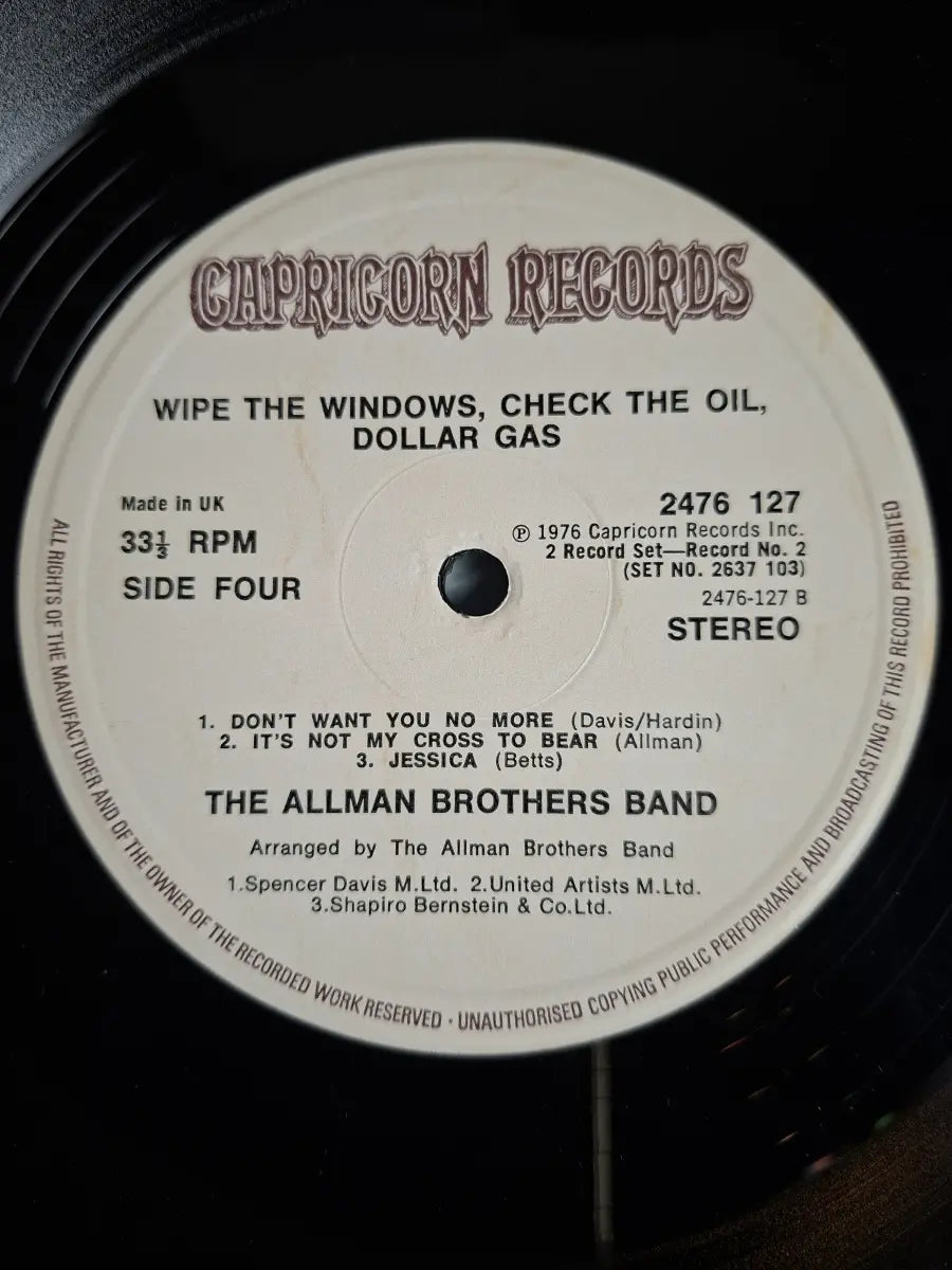 The Allman Brothers Band ‎– Wipe The Windows, Check The Oil, Dollar Gas