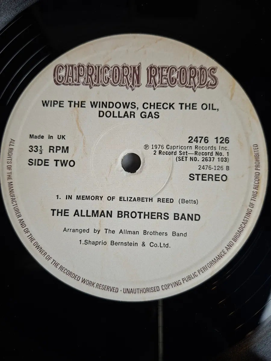 The Allman Brothers Band ‎– Wipe The Windows, Check The Oil, Dollar Gas