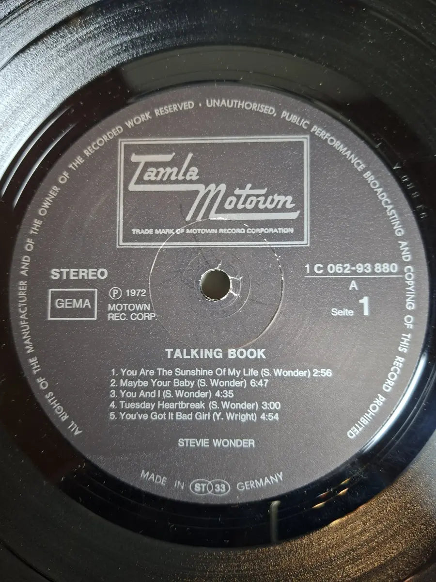 Stevie Wonder ‎– Talking Book (Deutsche Pressung)