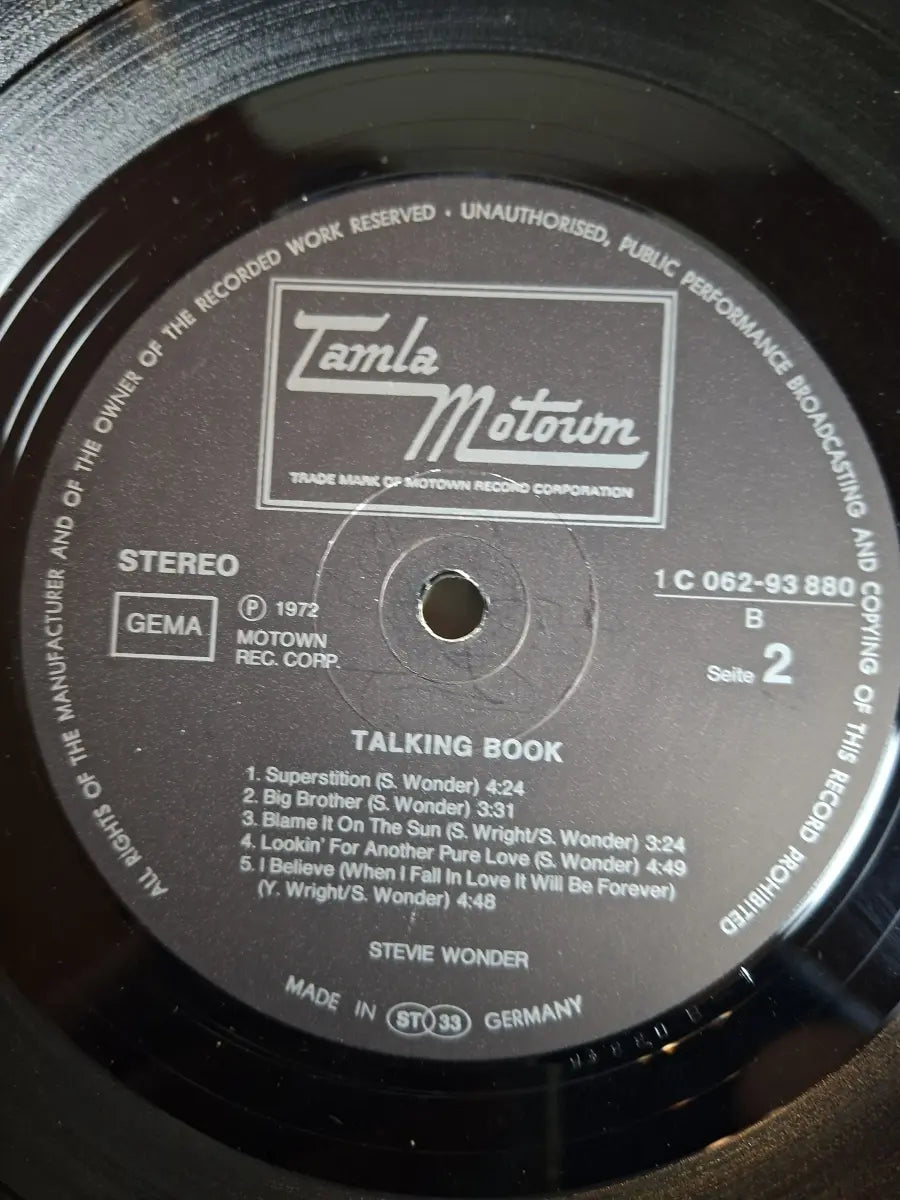 Stevie Wonder ‎– Talking Book (Deutsche Pressung)