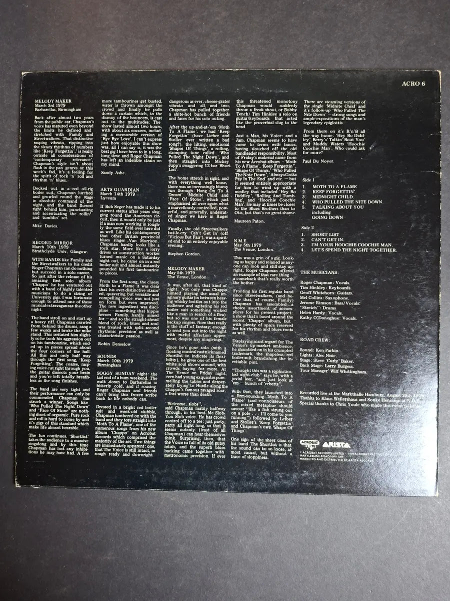 Roger Chapman And The Shortlist – Live In Hamburg