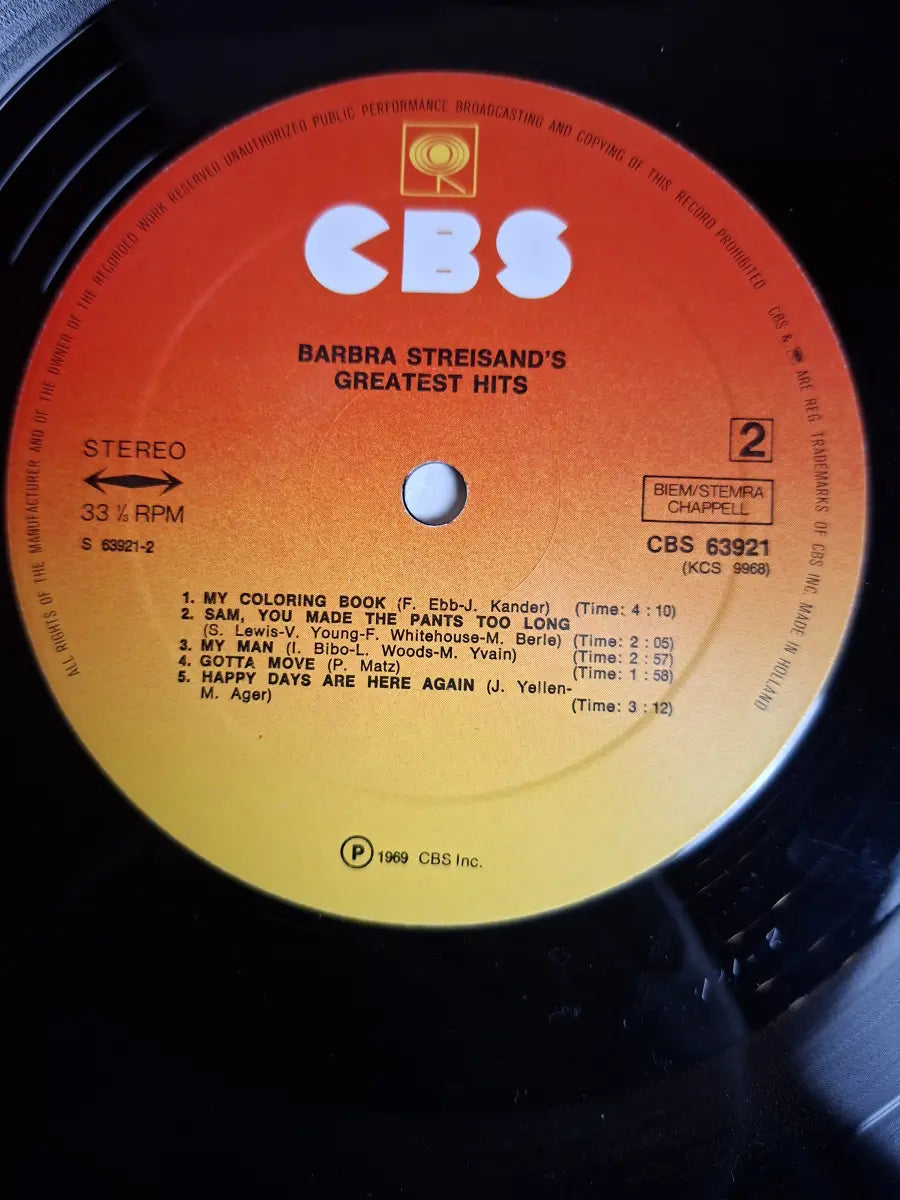Barbra Streisand ‎– Barbra Streisand's Greatest Hits