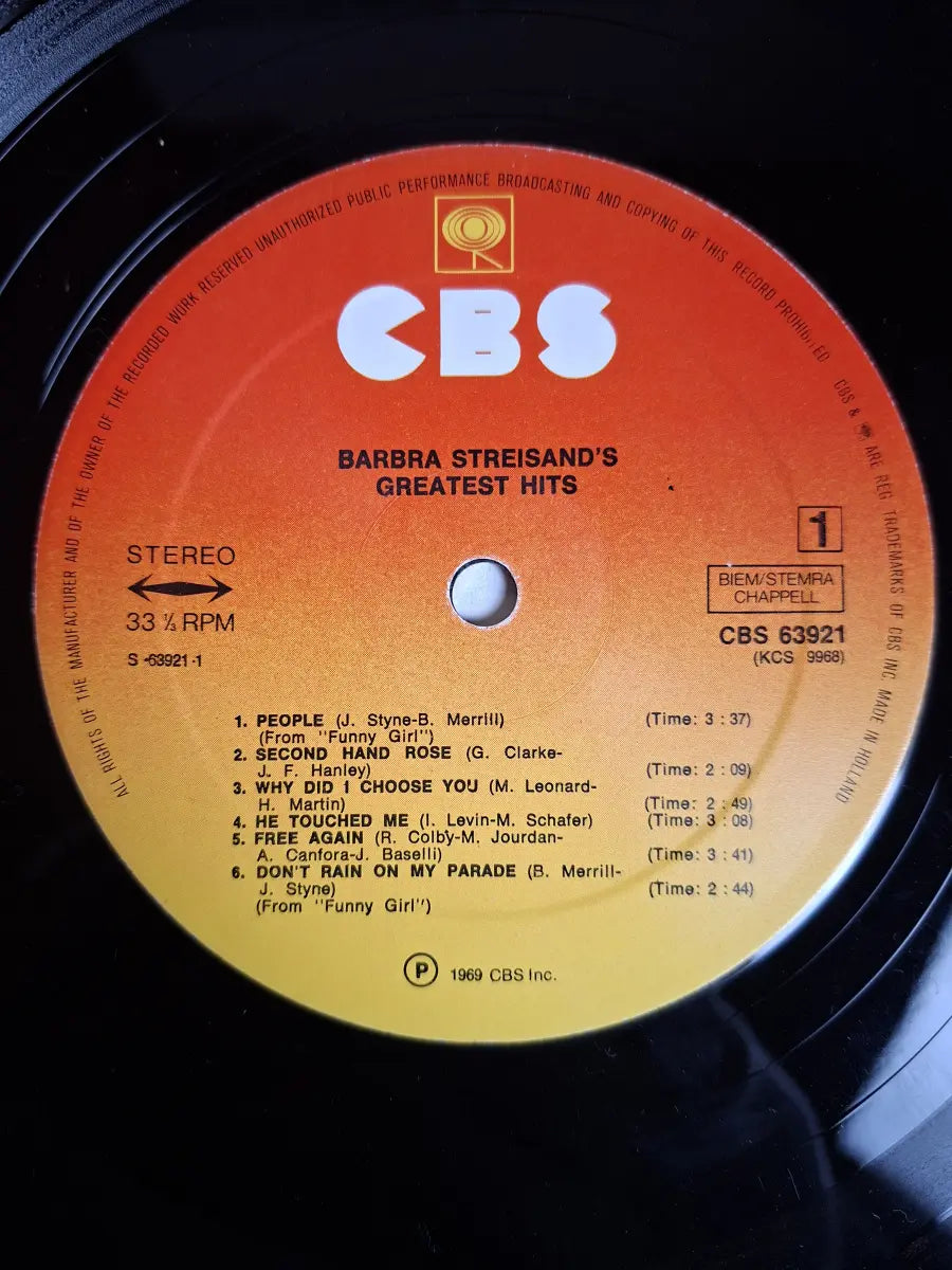 Barbra Streisand ‎– Barbra Streisand's Greatest Hits