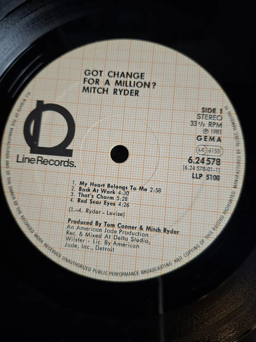 Mitch Ryder ‎– Got Change For A Million?