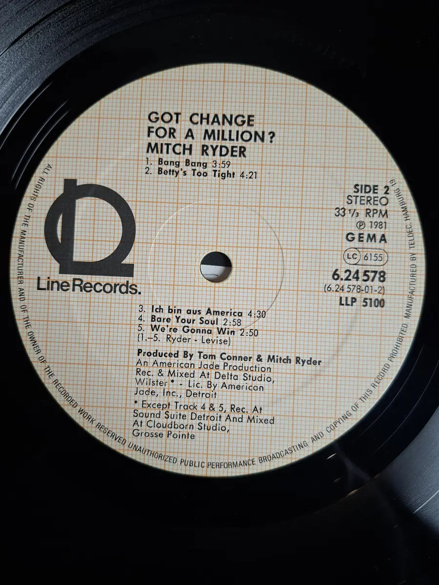 Mitch Ryder ‎– Got Change For A Million?