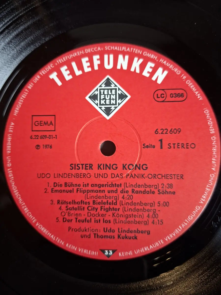 Udo Lindenberg & Das Panik-Orchester ‎– Sister King Kong
