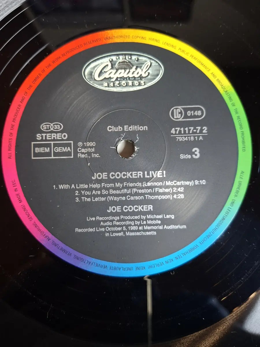 Joe Cocker ‎– Joe Cocker Live