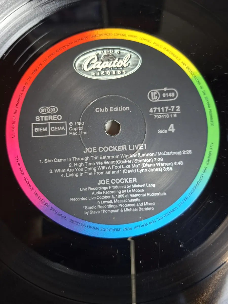 Joe Cocker ‎– Joe Cocker Live