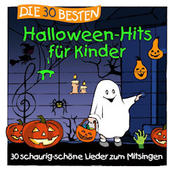 Das Bild zeigt das Albumcover von Simone Sommerland, Karsten Glück + die Kita-Frösche - Die 30 besten Halloween-Hits für Kinder