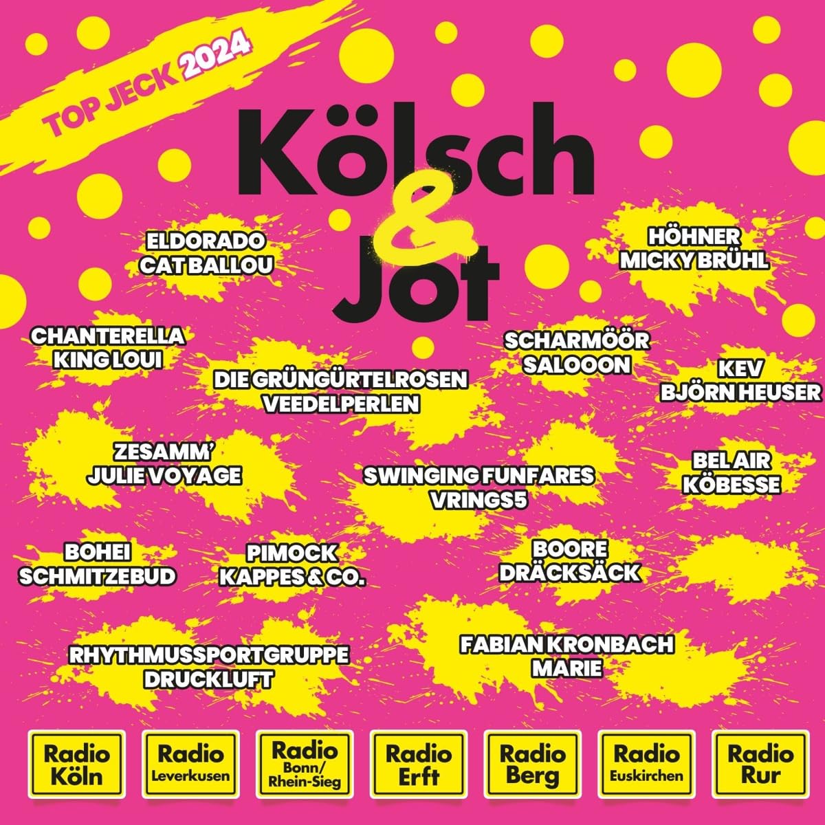 Das Bild zeigt das Albumcover von Sampler - Kölsch un jot - Top Jeck 2024