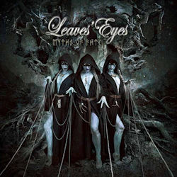 Das Bild zeigt das Albumcover von Leaves' Eyes - Myths Of Fate