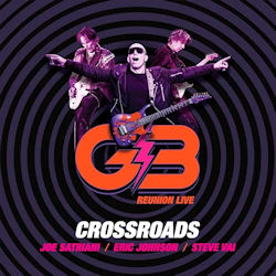 Das Bild zeigt das Albumcover von Joe Satriani + Eric Johnson + Steve Vai - G3 Reunion Live